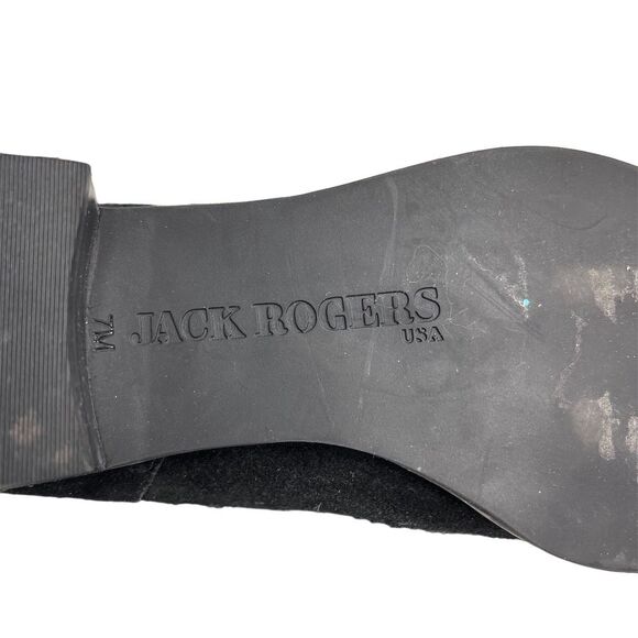 Jack Rogers Women's Aztec Boots Black Suede Leather and Fabric Sz 7 - Picture 6 of 8